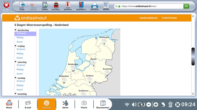 kaart weersverwachting