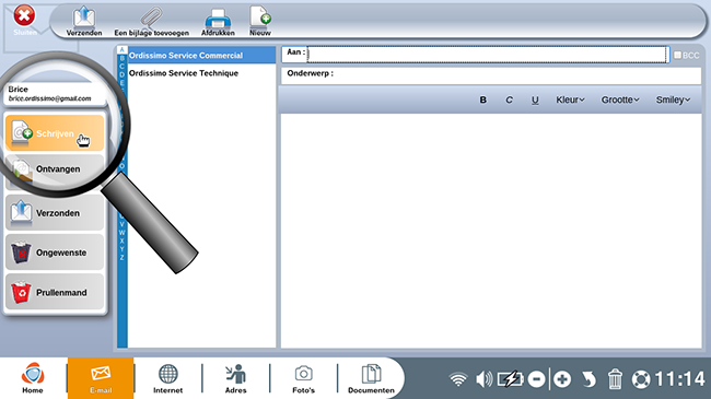 Een e-mail schrijven.