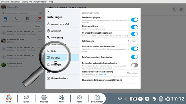 berichtentabblad