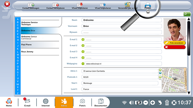 een contact afdrukken