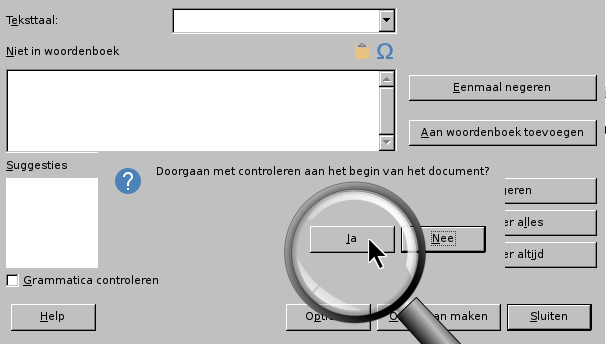 Ga door met de verificatie vanaf het begin van het document.