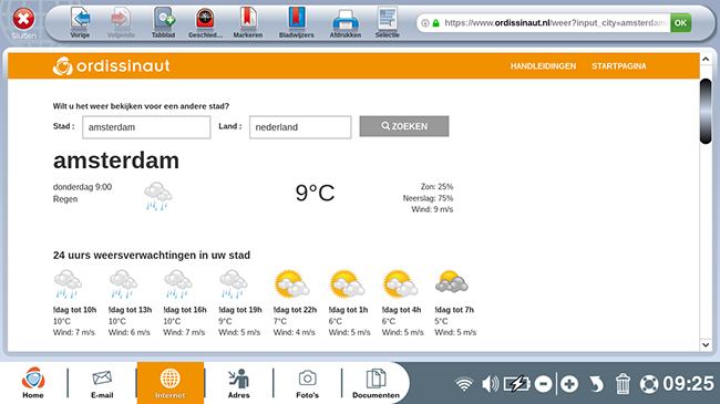 weersvoorspelling voor de gekozen stad