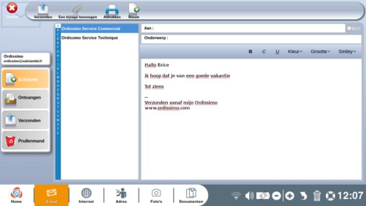 Presentatie van de applicatie "Mail"